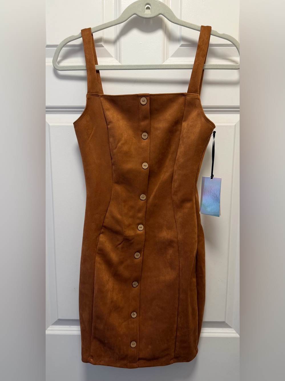 Women’s Brown Button-Front Midi Dress